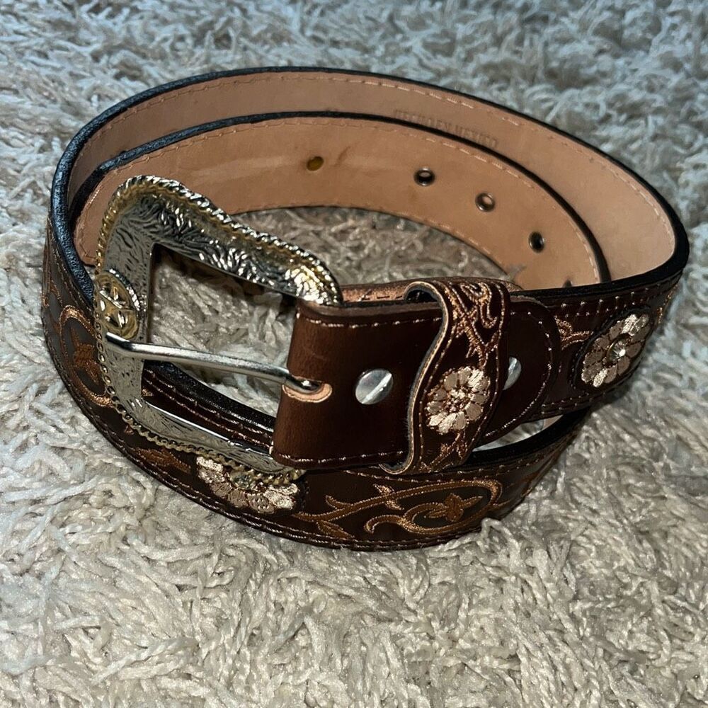 Hecho en Mexico Embossed Men’s Leather Belt, 32